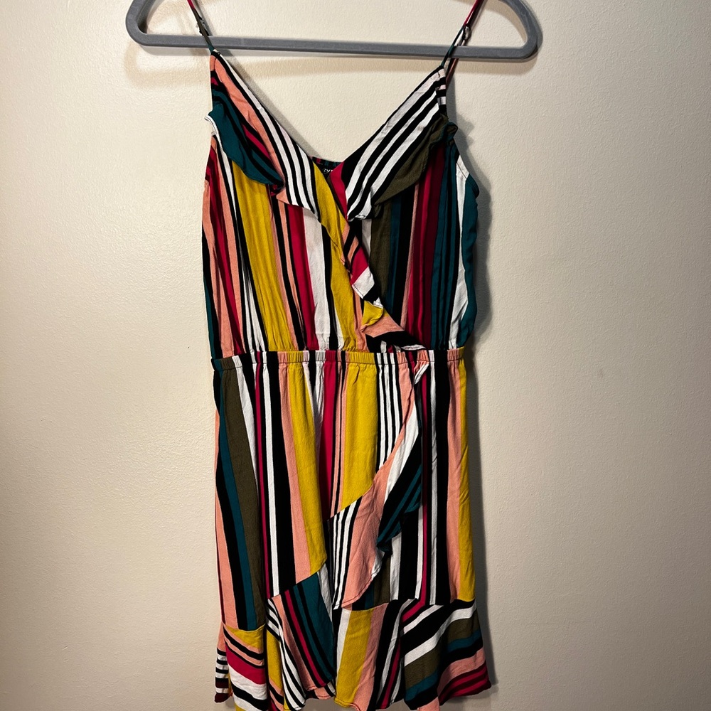 Express Yellow and Black Sleeveless Sundress